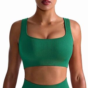 OQQ Workout Outfits for Women 2 Piece Seamless Ribbed High Waist Leggings with S